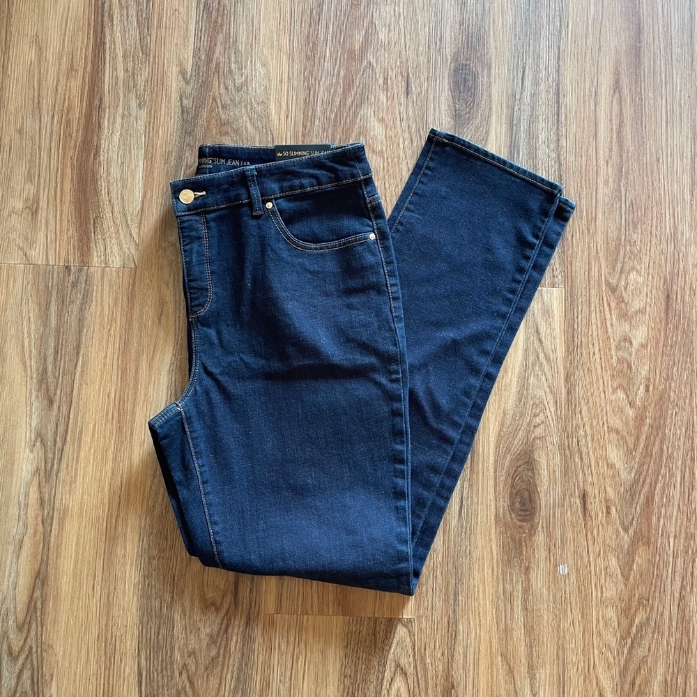 Chico's Blue Straight Leg Jeans Classic Denim